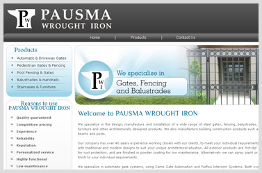 Pausma Wrought Iron- beautiful Gate company website